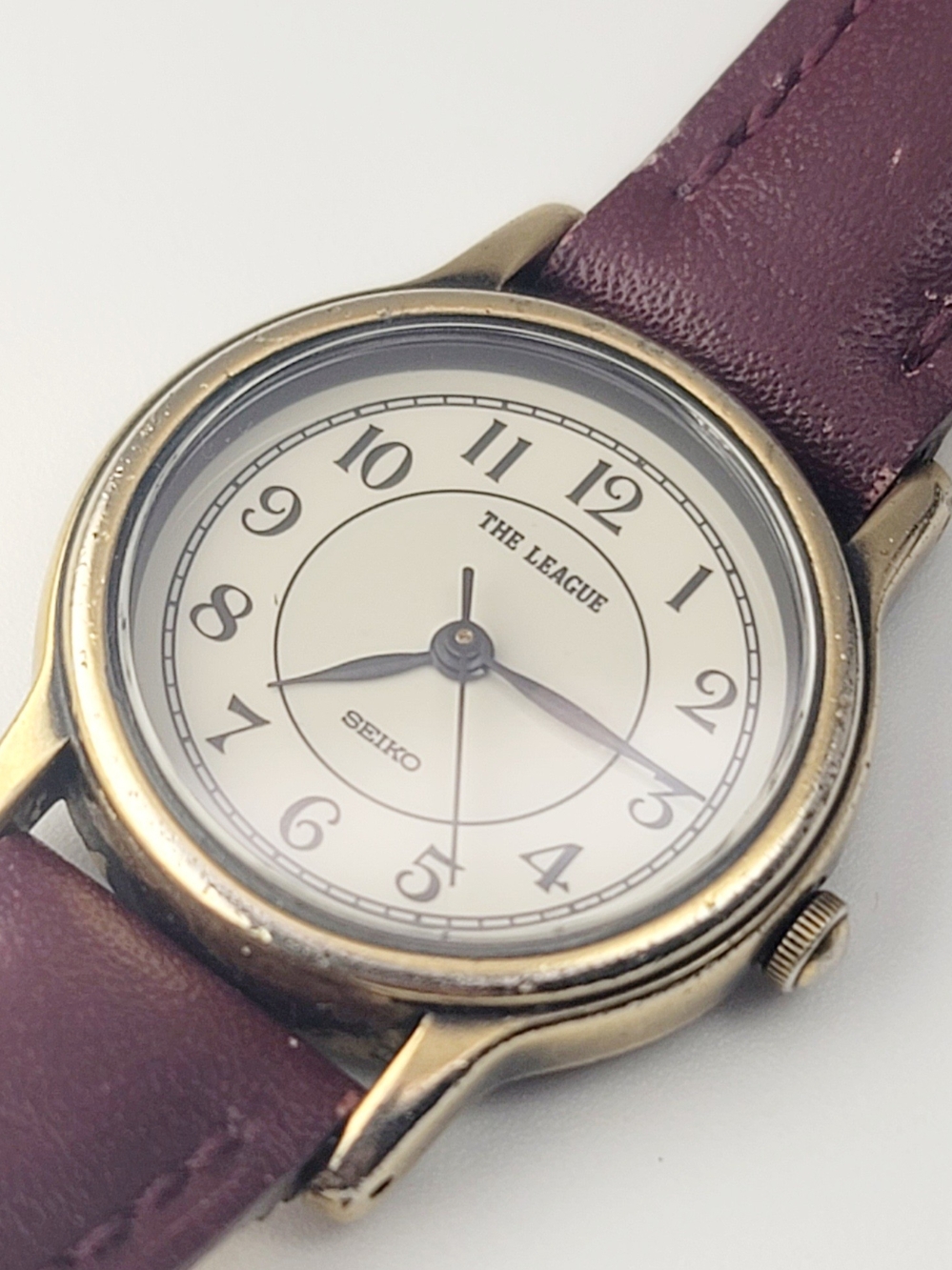 Vintage Seiko The League 2P21-0D60 Women's Quartz Watch Gold Tone White Dial